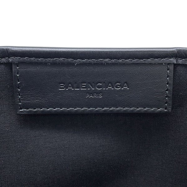 バレンシアガ トートバッグ ネイビーカバス S ポーチ付 339933 BALENCIAGA バッグ 黒 白