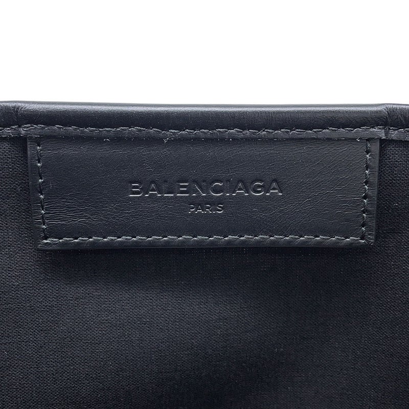 バレンシアガ トートバッグ ネイビーカバス S ポーチ付 339933 BALENCIAGA バッグ 黒 白