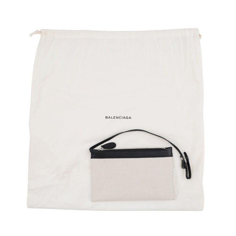 バレンシアガ トートバッグ ネイビーカバス S ポーチ付 339933 BALENCIAGA バッグ 黒 白