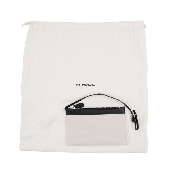バレンシアガ トートバッグ ネイビーカバス S ポーチ付 339933 BALENCIAGA バッグ 黒 白