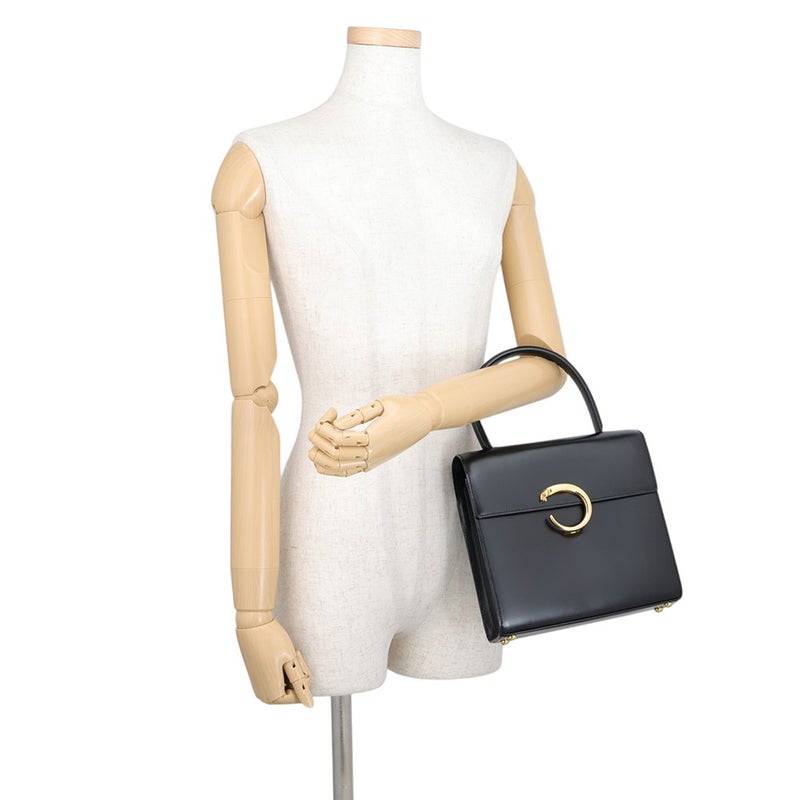 カルティエ ハンドバッグ パンテール レザー Cartier 2wayショルダーバッグ 黒