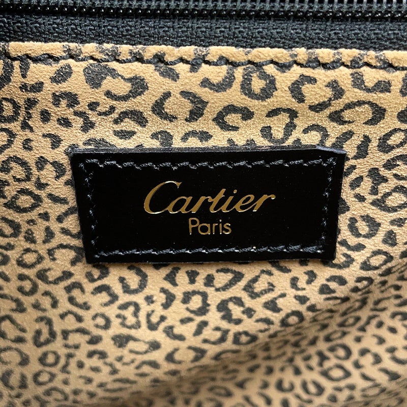 カルティエ ハンドバッグ パンテール レザー Cartier 2wayショルダーバッグ 黒