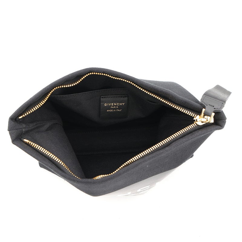 ジバンシー クラッチバッグ テープロゴ スモール キャンバス BB60PNB2CL GIVENCHY ポーチ 黒