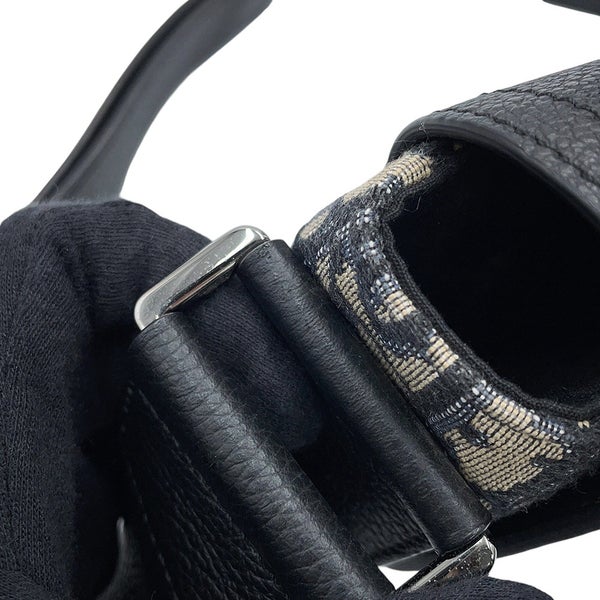 クリスチャン・ディオール ショルダーバッグ オブリーク ミニ サドル メッセンジャーバッグ Christian Dior 黒 トロッター