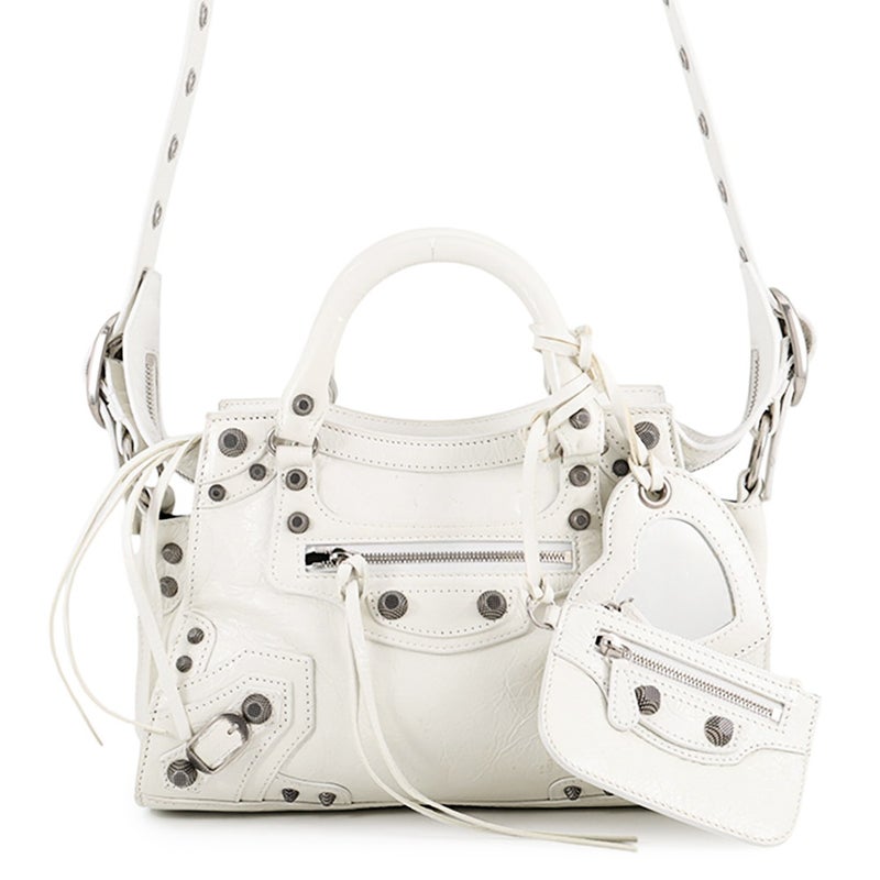 バレンシアガ ハンドバッグ ネオ・カゴールXS アリーナラムスキン 700940 BALENCIAGA ２wayショルダー 白