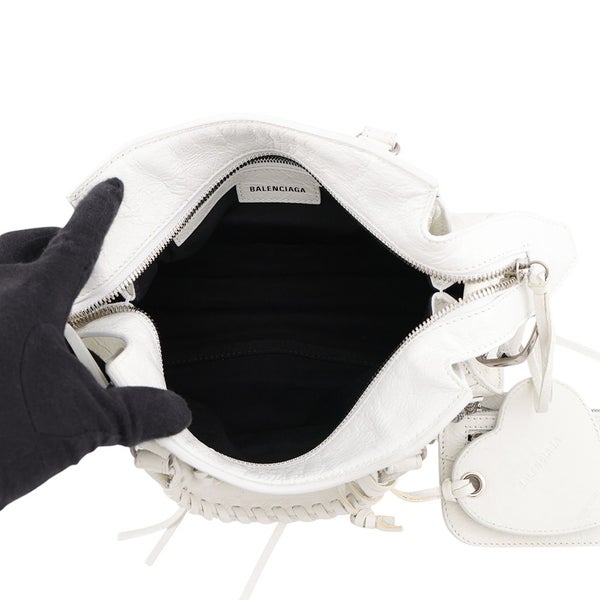 バレンシアガ ハンドバッグ ネオ・カゴールXS アリーナラムスキン 700940 BALENCIAGA ２wayショルダー 白
