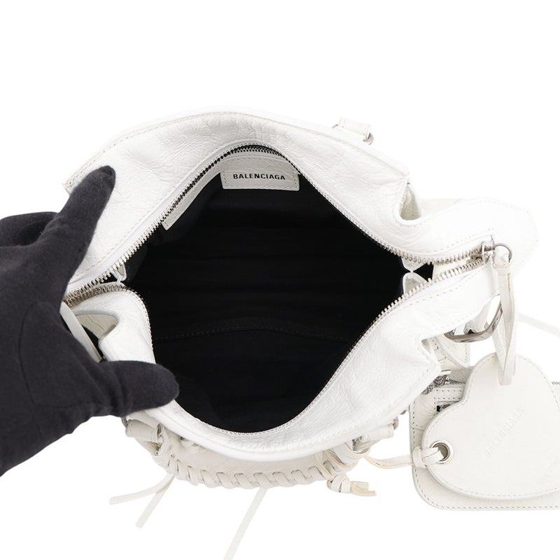 バレンシアガ ハンドバッグ ネオ・カゴールXS アリーナラムスキン 700940 BALENCIAGA ２wayショルダー 白