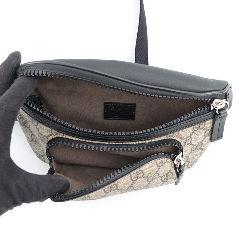 グッチ ボディバッグ GGスプリーム 779877 GUCCI ウエストバッグ 黒 アウトレット品