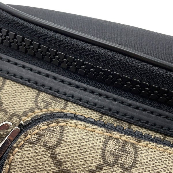 グッチ ボディバッグ GGスプリーム 779877 GUCCI ウエストバッグ 黒 アウトレット品