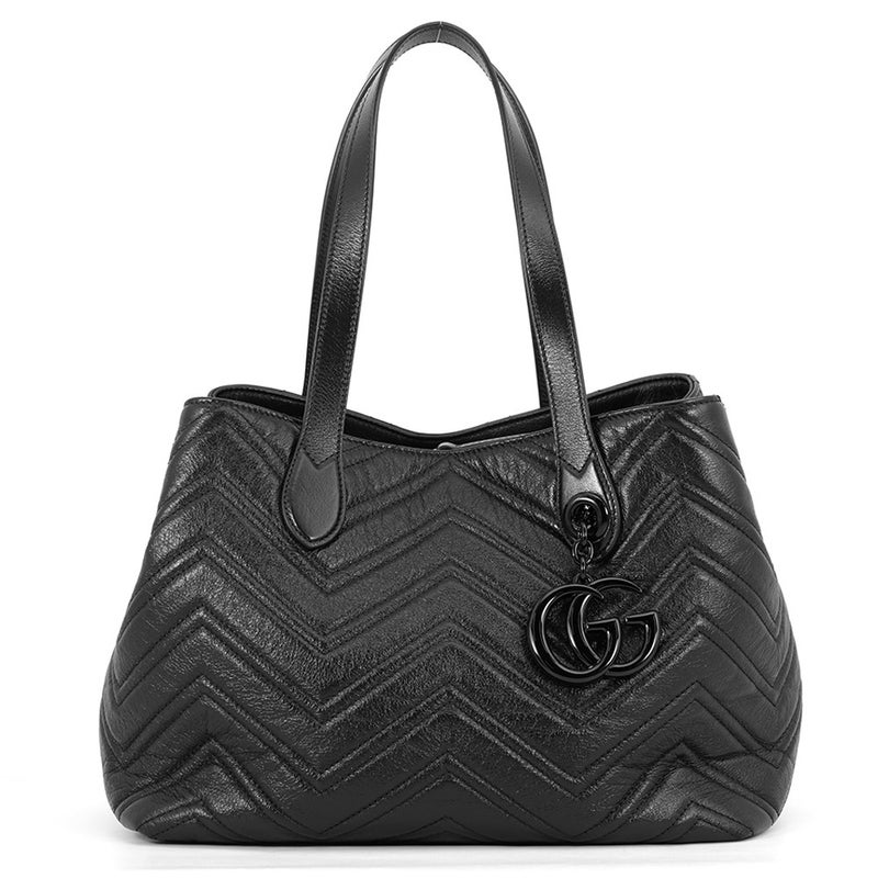グッチ トートバッグ GGマーモント ミディアム レザー 855279 GUCCI 黒