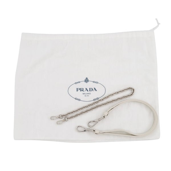 プラダ ショルダーバッグ レザー トライアングルロゴ ミニ 1BC543 PRADA ２way 白