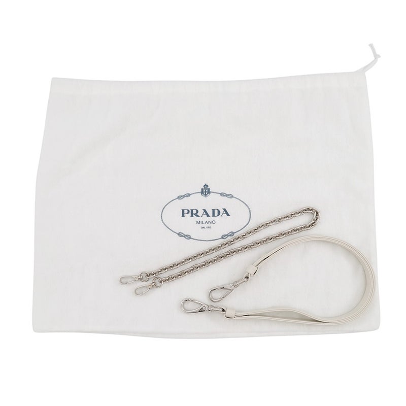 プラダ ショルダーバッグ レザー トライアングルロゴ ミニ 1BC543 PRADA ２way 白