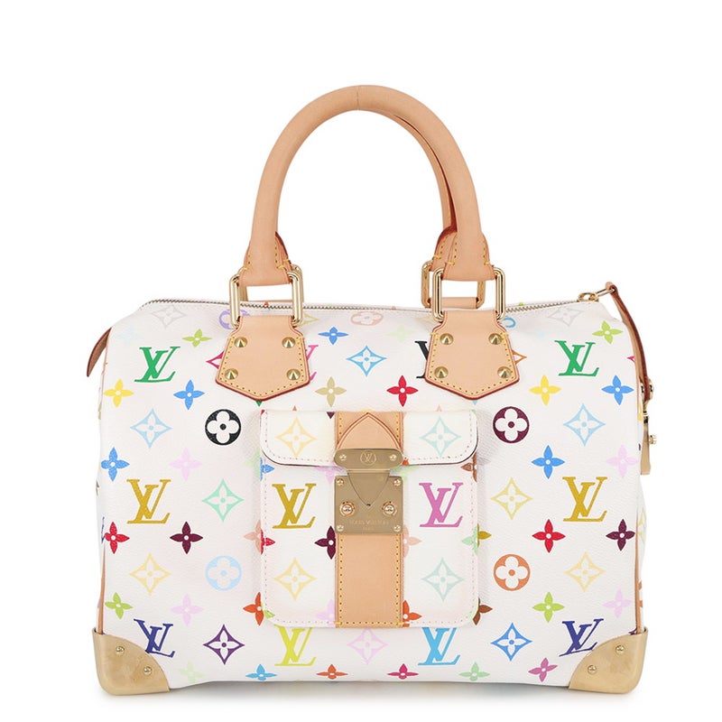 ルイヴィトン ハンドバッグ モノグラム・マルチカラー スピーディ30 M92643 LOUIS VUITTON 白