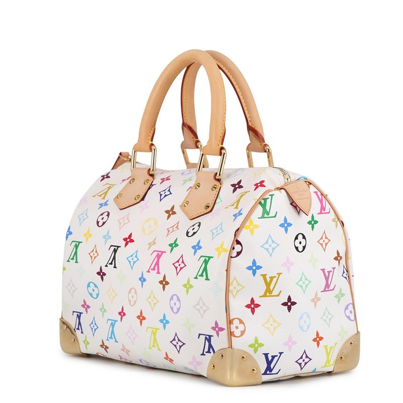 ルイヴィトン ハンドバッグ モノグラム・マルチカラー スピーディ30 M92643 LOUIS VUITTON 白