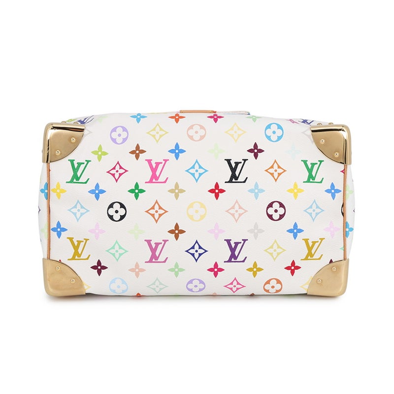 ルイヴィトン ハンドバッグ モノグラム・マルチカラー スピーディ30 M92643 LOUIS VUITTON 白
