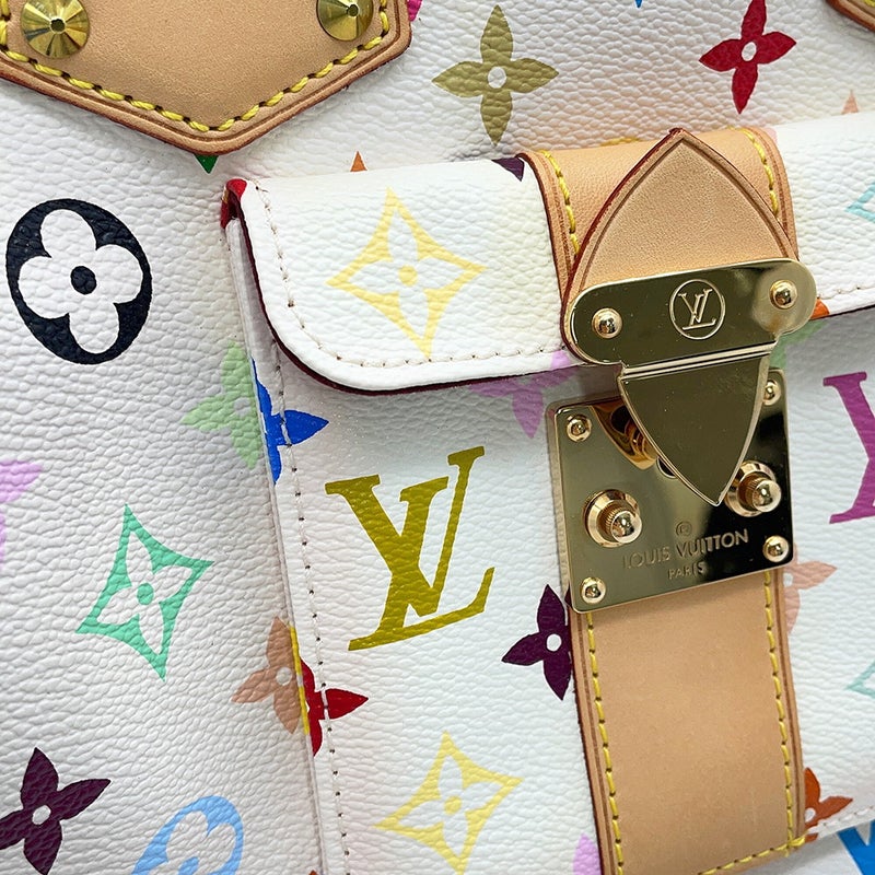 ルイヴィトン ハンドバッグ モノグラム・マルチカラー スピーディ30 M92643 LOUIS VUITTON 白