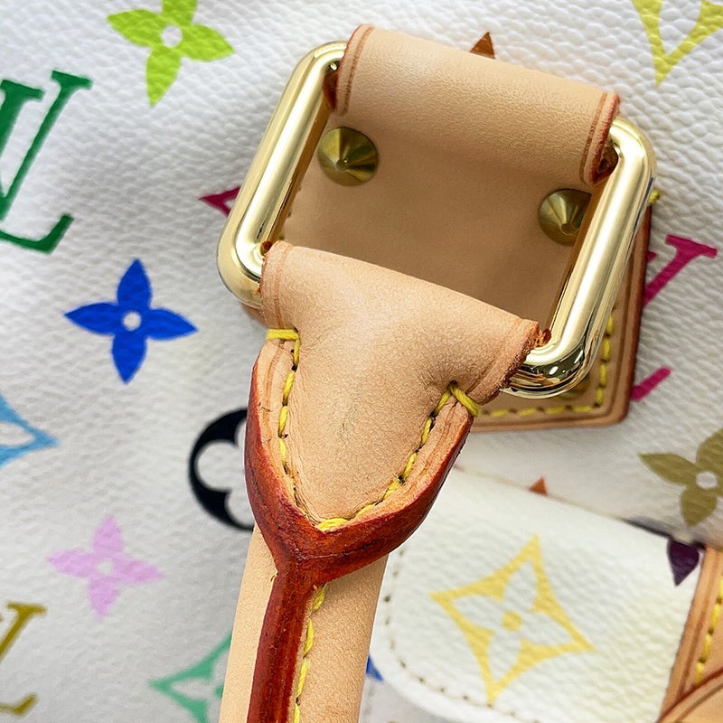 ルイヴィトン ハンドバッグ モノグラム・マルチカラー スピーディ30 M92643 LOUIS VUITTON 白