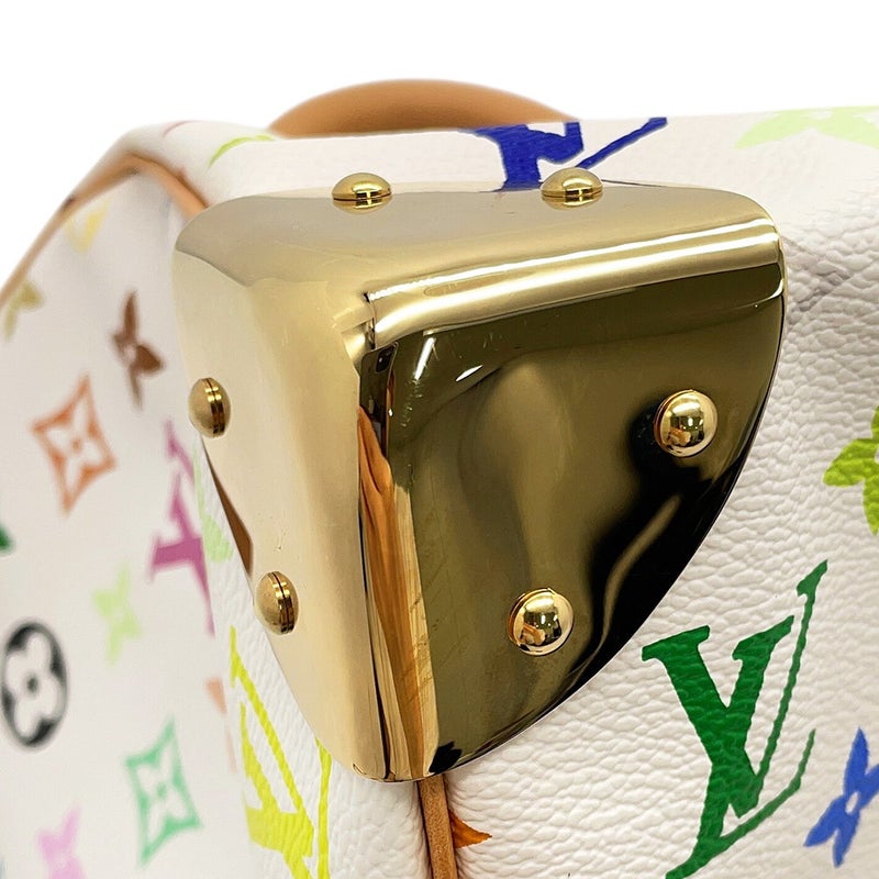 ルイヴィトン ハンドバッグ モノグラム・マルチカラー スピーディ30 M92643 LOUIS VUITTON 白