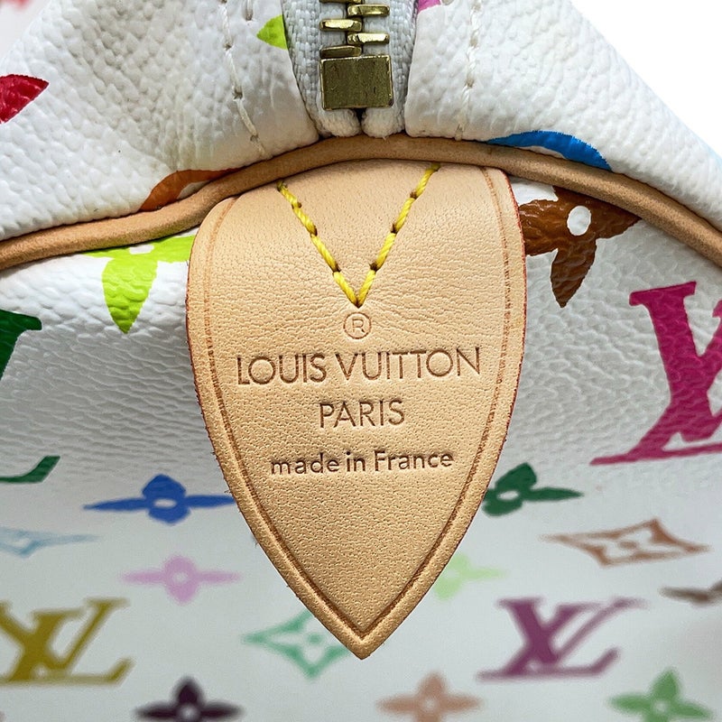 ルイヴィトン ハンドバッグ モノグラム・マルチカラー スピーディ30 M92643 LOUIS VUITTON 白