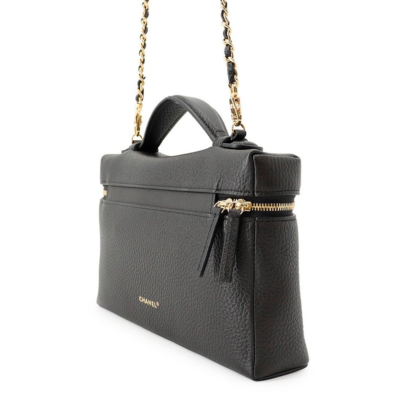 シャネル チェーンショルダーバッグ ラージ ヴァニティケース ココマーク カーフスキン AP5347 CHANEL バニティ 黒