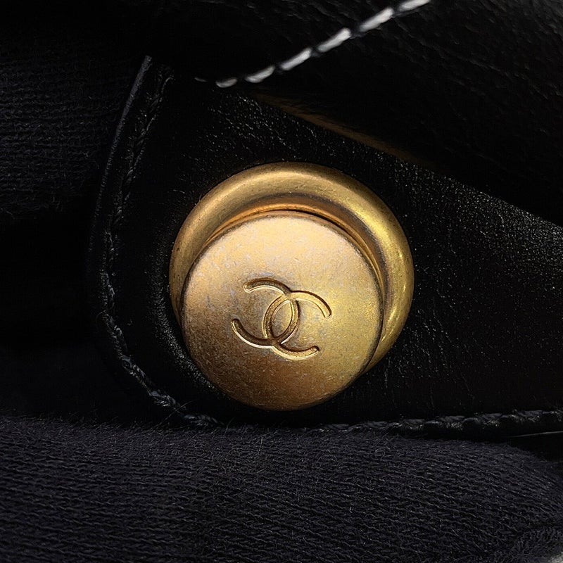 シャネル リュック シャネル22 ラージ シャイニーカーフレザー AS3313 CHANEL バックパック バッグ 黒