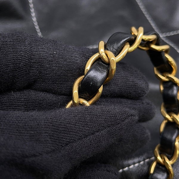 シャネル リュック シャネル22 ラージ シャイニーカーフレザー AS3313 CHANEL バックパック バッグ 黒