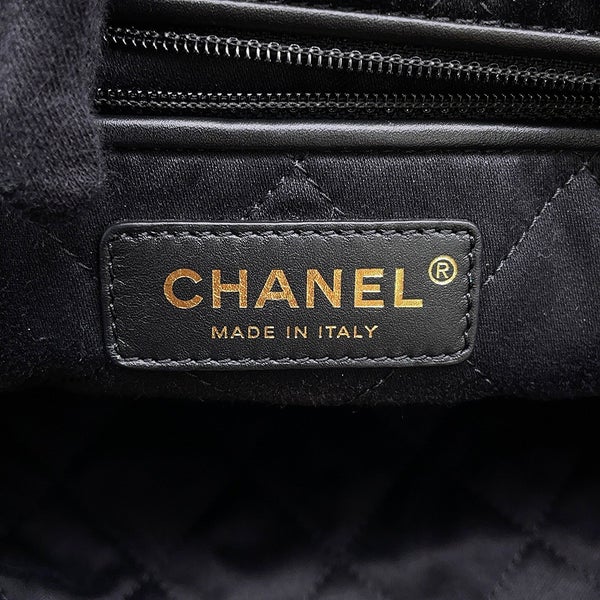 シャネル リュック シャネル22 ラージ シャイニーカーフレザー AS3313 CHANEL バックパック バッグ 黒