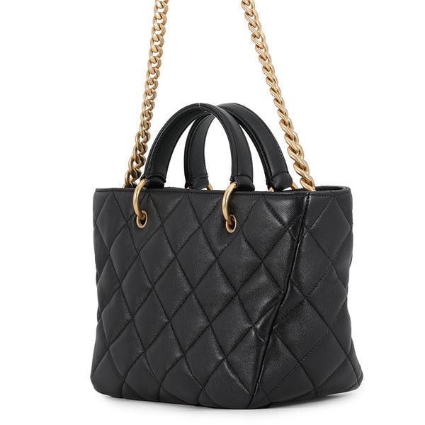 シャネル ハンドバッグ マトラッセ ココマーク スモール ショッピングバッグ ラムスキン AS4188 CHANEL 2way 黒