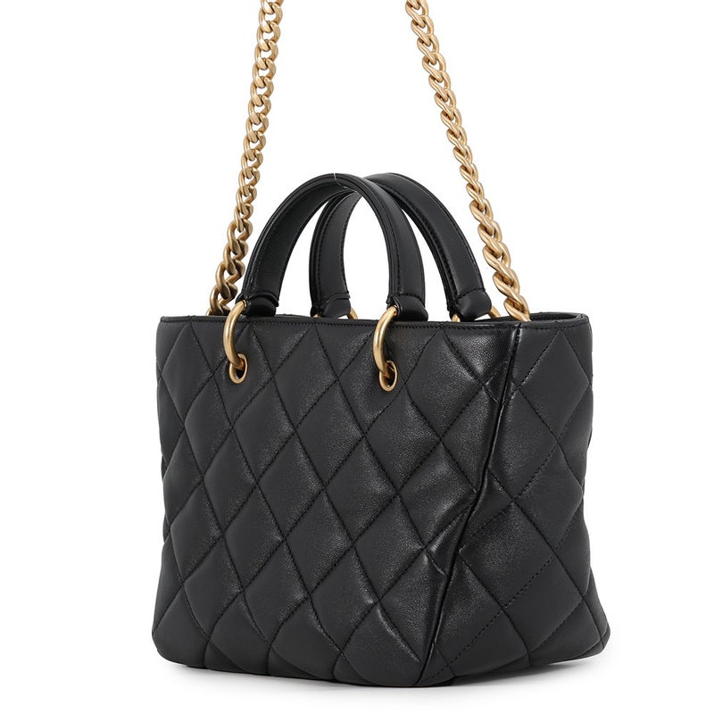 シャネル ハンドバッグ マトラッセ ココマーク スモール ショッピングバッグ ラムスキン AS4188 CHANEL 2way 黒