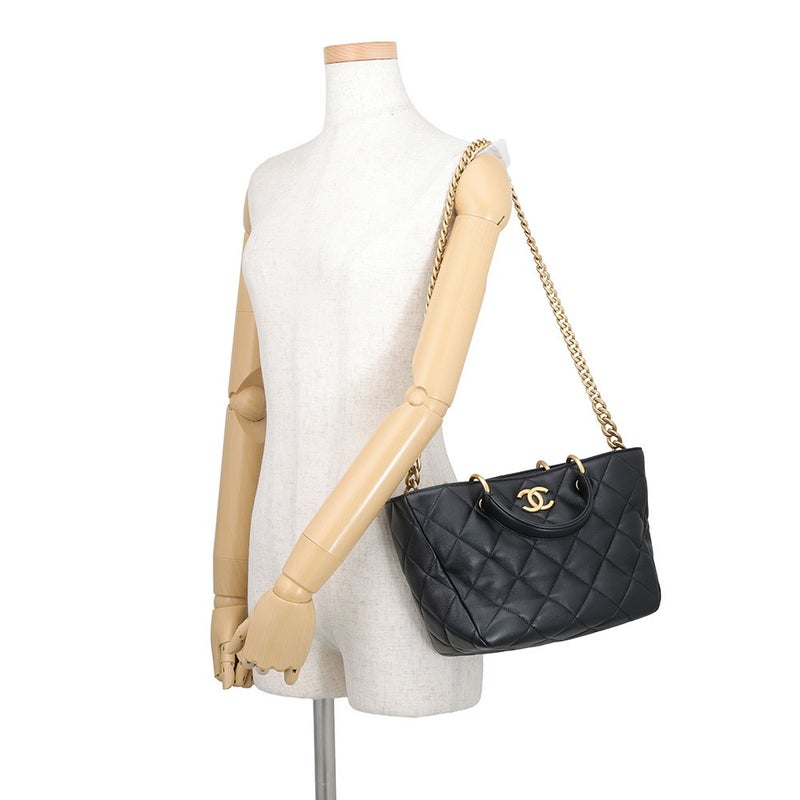 シャネル ハンドバッグ マトラッセ ココマーク スモール ショッピングバッグ ラムスキン AS4188 CHANEL 2way 黒