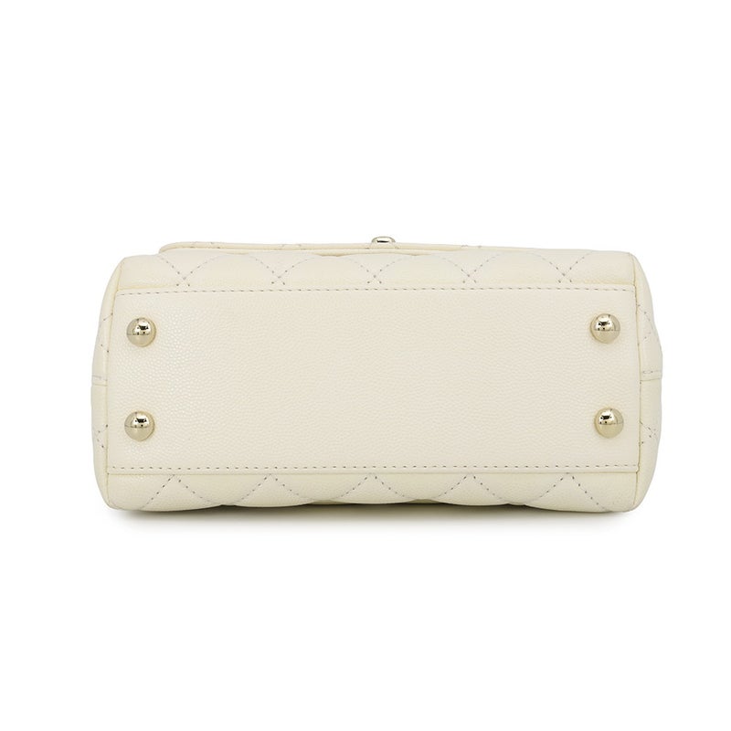 シャネル ハンドバッグ ココマーク マトラッセ ココハンドル XXS キャビアスキン AS2215 CHANEL 2wayショルダーバッグ 白