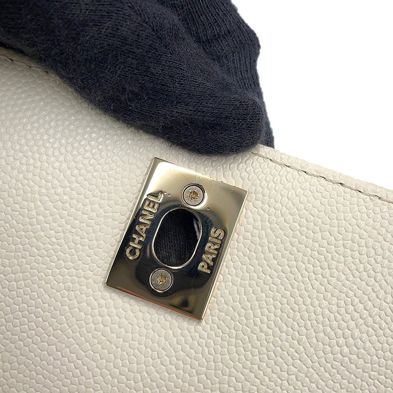 シャネル ハンドバッグ ココマーク マトラッセ ココハンドル XXS キャビアスキン AS2215 CHANEL 2wayショルダーバッグ 白