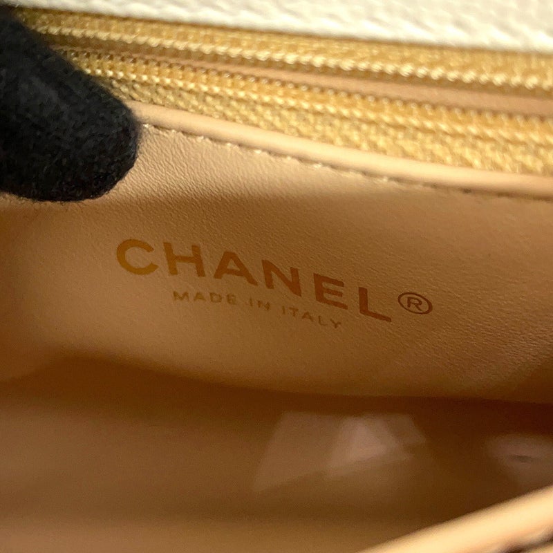 シャネル ハンドバッグ ココマーク マトラッセ ココハンドル XXS キャビアスキン AS2215 CHANEL 2wayショルダーバッグ 白