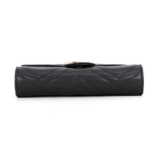 グッチ チェーンウォレット GGマーモント キルティング レザー 837745 GUCCI 財布 ダブルG 黒