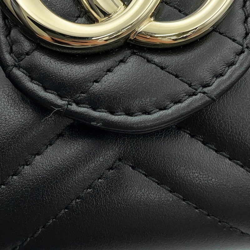 グッチ チェーンウォレット GGマーモント キルティング レザー 837745 GUCCI 財布 ダブルG 黒