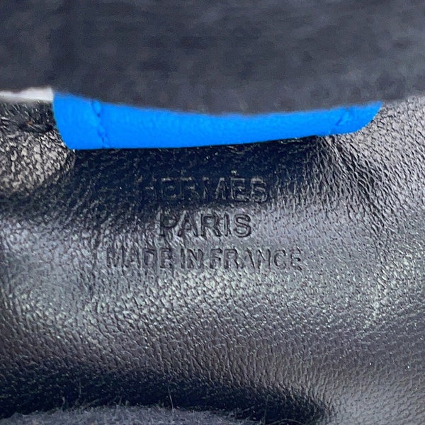 エルメス バッグチャーム ロデオPM ブラック/ゴールド/ブルーフリーダ ラムスキン HERMES 黒