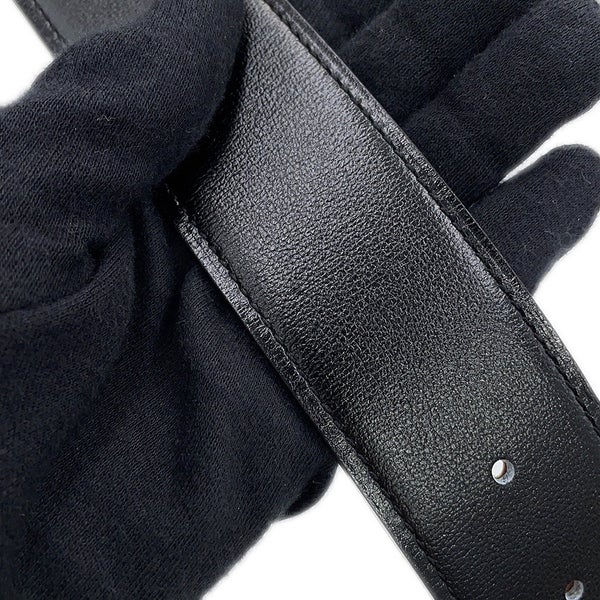 エルメス ベルト テット・ドゥ・シュヴァル リバーシブル ブラック/ゴールド/ゴールド金具 ボックスカーフ/トゴ W刻印 サイズ75
