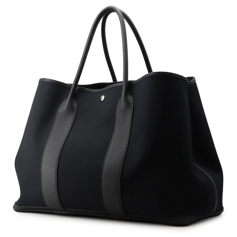 エルメス トートバッグ ガーデンパーティGM ブラック/シルバー金具 トワルミリタリー/ネゴンダ Y刻印 Garden Party 黒