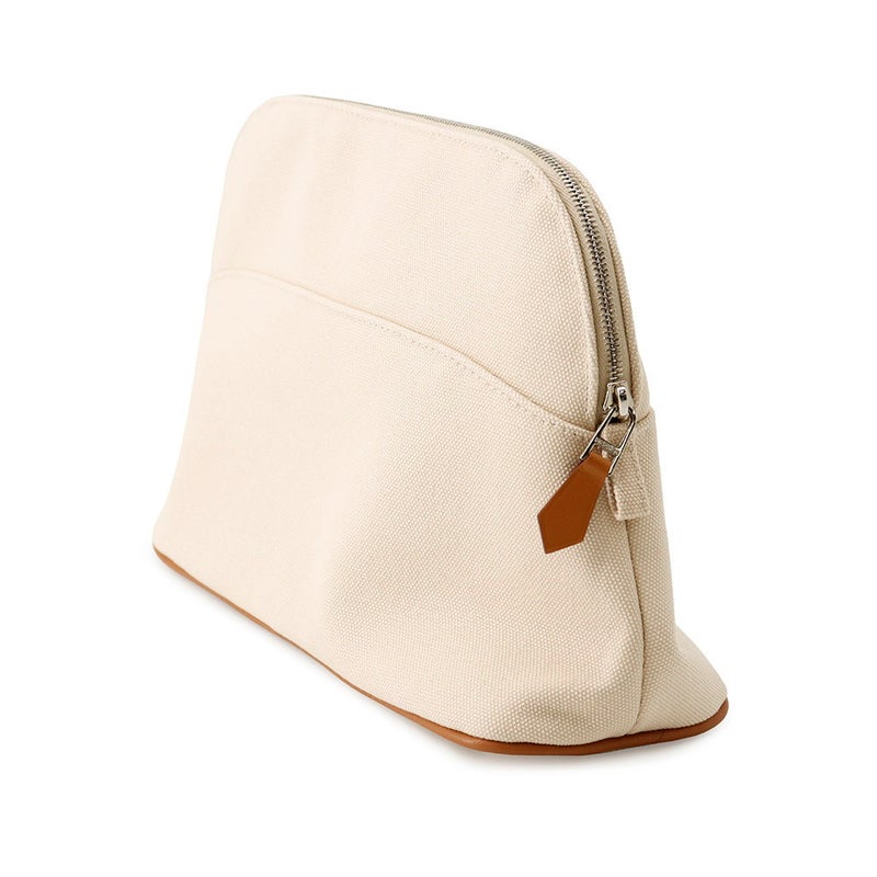 エルメス ポーチ ボリードポーチMM ナチュラル/シルバー金具 キャンバス HERMES コスメポーチ 化粧ポーチ 小物入れ