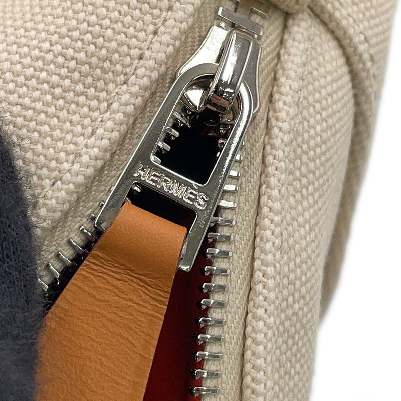 エルメス ポーチ ボリードポーチMM ナチュラル/シルバー金具 キャンバス HERMES コスメポーチ 化粧ポーチ 小物入れ
