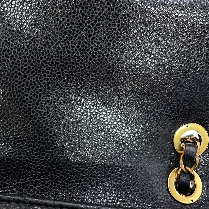 シャネル チェーンショルダーバッグ ミニ マトラッセ ココマーク キャビアスキン AS5098 CHANEL 黒