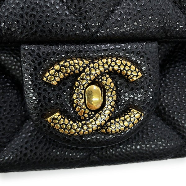 シャネル チェーンショルダーバッグ ミニ マトラッセ ココマーク キャビアスキン AS5098 CHANEL 黒