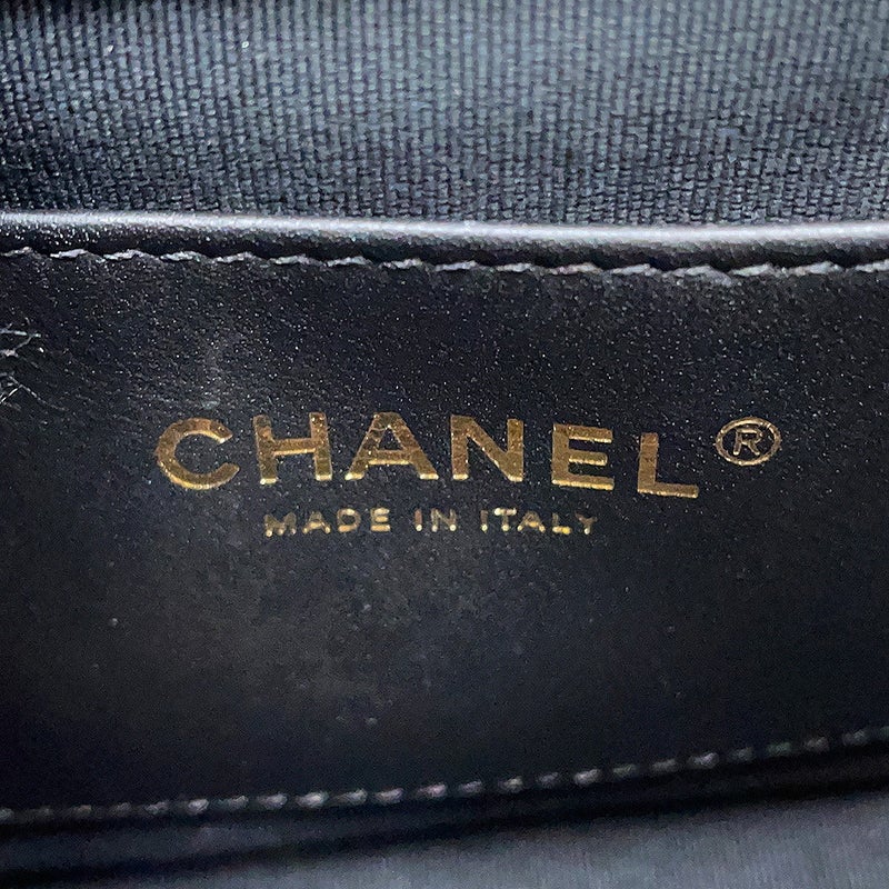 シャネル チェーンショルダーバッグ ミニ マトラッセ ココマーク キャビアスキン AS5098 CHANEL 黒