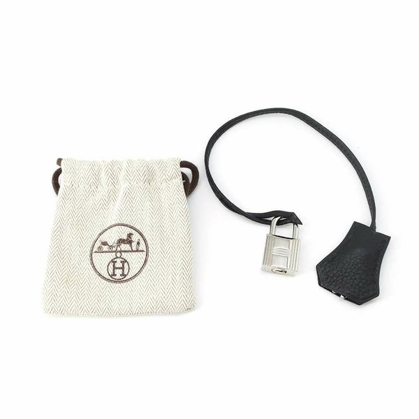 エルメス バーキン35 ブラック/シルバー金具 トリヨンクレマンス □L刻印 HERMES Birkin ハンドバッグ 黒