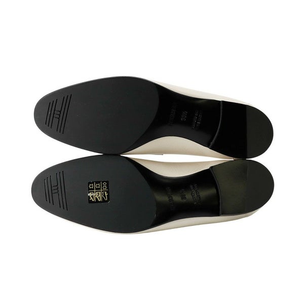 エルメス モカシン パリ レザー アイボリー/シャンパンゴールド金具 レディースサイ38 1/2 HERMES 靴 ローファー