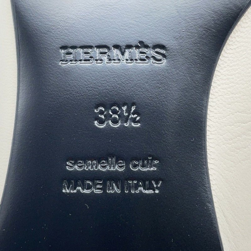 エルメス モカシン パリ レザー アイボリー/シャンパンゴールド金具 レディースサイ38 1/2 HERMES 靴 ローファー