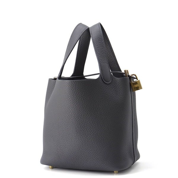 エルメス ハンドバッグ ピコタンロックPM アルドワーズ/シャンパンゴールド金具 トリヨンクレマンス K刻印 HERMES トートバッグ