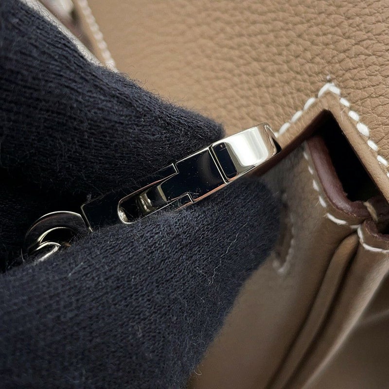 エルメス ハンドバッグ ケリー25 内縫い エトゥープ/シルバー金具 トゴ B刻印 HERMES Kelly 2wayバッグ