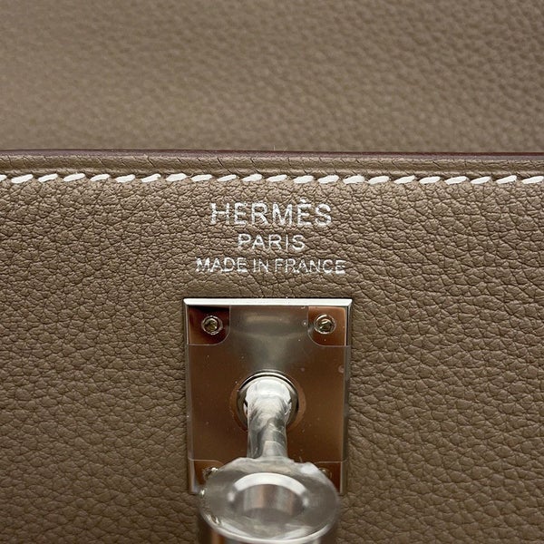 エルメス ハンドバッグ ケリー25 内縫い エトゥープ/シルバー金具 トゴ B刻印 HERMES Kelly 2wayバッグ