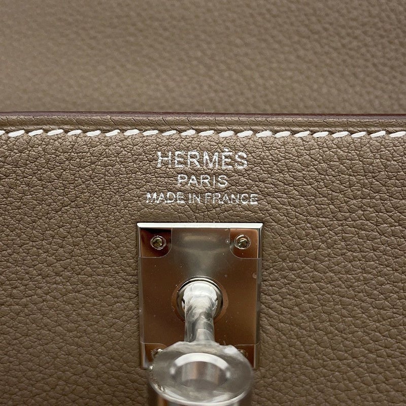 エルメス ハンドバッグ ケリー25 内縫い エトゥープ/シルバー金具 トゴ B刻印 HERMES Kelly 2wayバッグ